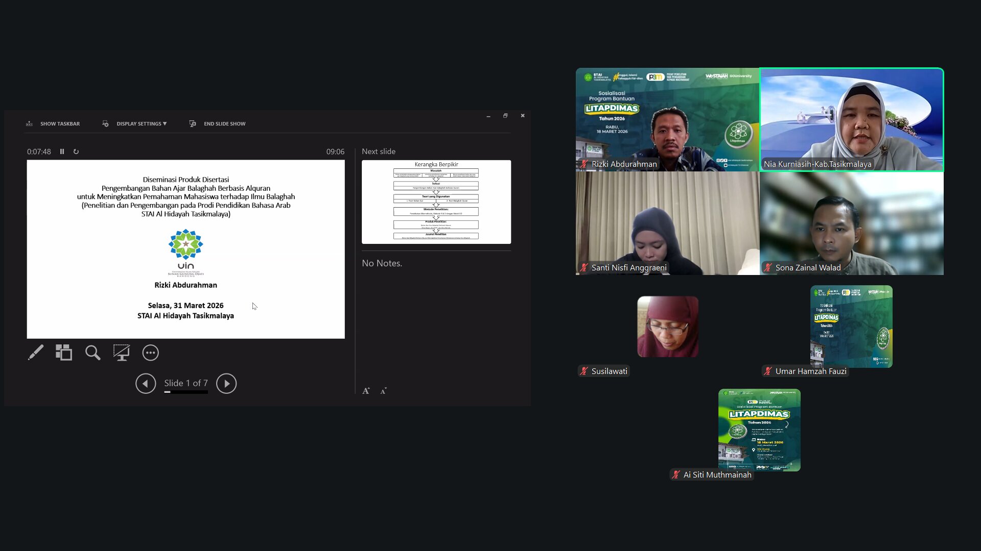 STAI Al Hidayah Tasikmalaya Gelar Diseminasi Produk Disertasi: Inovasi Bahan Ajar Balaghah Berbasis Alquran